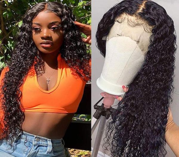 

10a 13x4 hd transparent lace front wig curly human hair lace frontal wigs invisible pre plucked with baby hair 150 density88851859054886, Black;brown