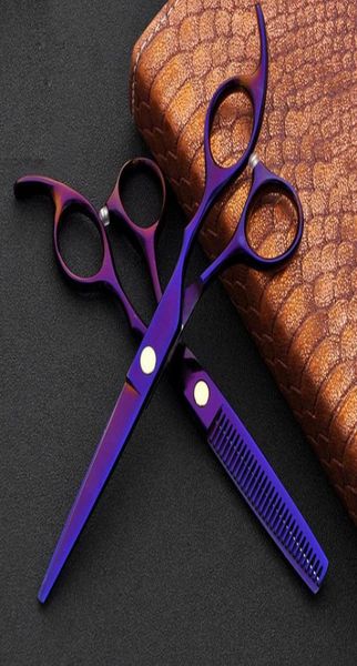 

2pcs japan 440c hair scissors for hairdressers barber shop supplies titanium professional hairdressing scissors for cutting hair1129843