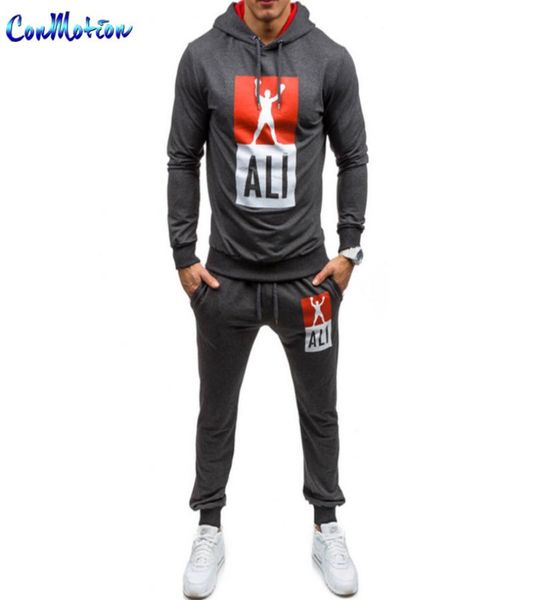 

spring 2017 fashion men039s sportswear ali tracksuits leisure hooded sweatshirtpants2148817, Gray