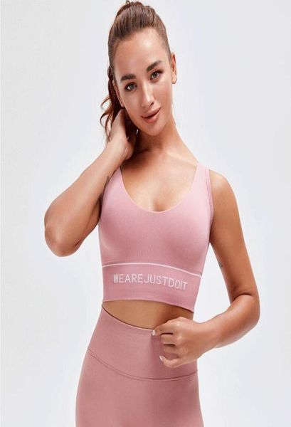 

2021 new women tees tshirt sports underwear women039s tightfitting shock absorption beauty back yoga vest running fitn6200245, White