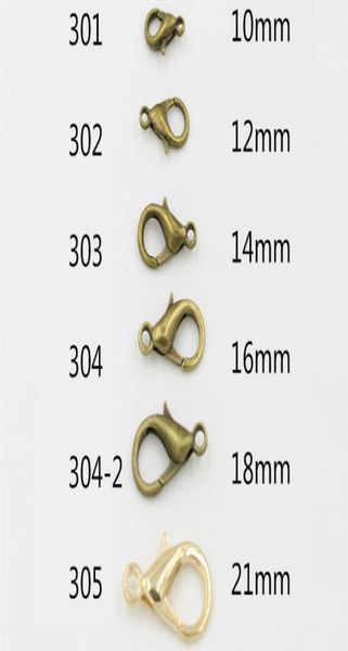 

whole 1000pcs imitation rhodium plated 10mm 12mm 14mm 16mm 18mm 21mm 23mm 24mm zinc alloy lobster clasps hooks jewelry findi8682188