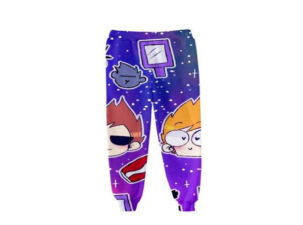 

animation tv show eddsworld sweat pants 3d joggers pants menwomen casual trousers high street hip hop sweatpants pantalon homme8000672, Black