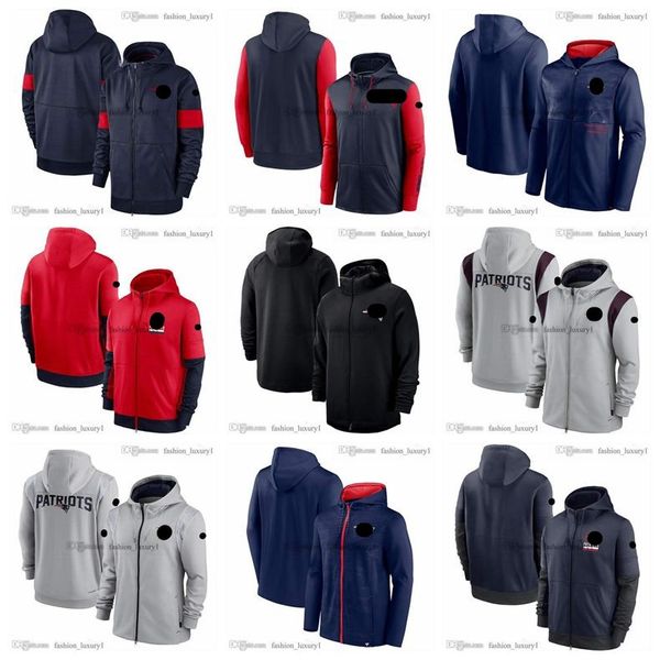 

mens new england''patriots''football jacket autumn and winter hooded zippers hoody sweatshirt sweater cotton pullover ho, Black;brown