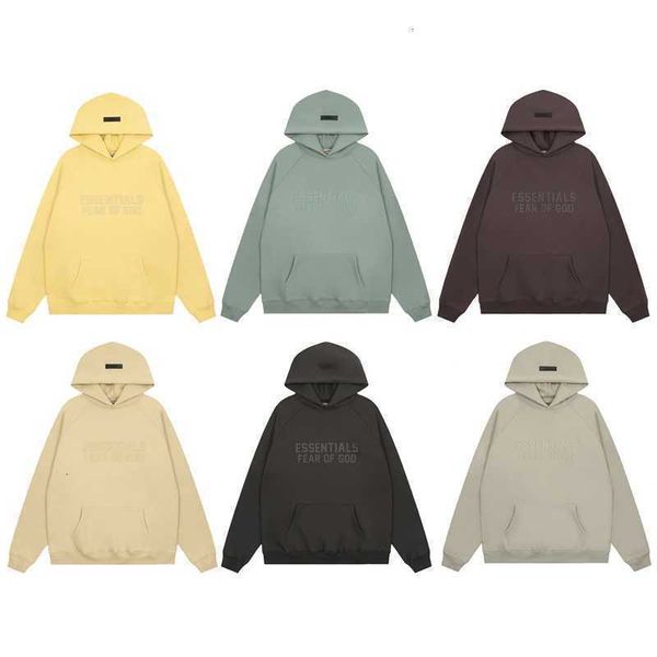 

2023 autumn/winter new double thread esential season 8 hooded sweater unisex, Black