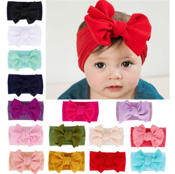 

fit all baby large bow girls headband big bowknot headwrap kids bow for hair cotton wide head turban infant newborn headbands293o3267608, Slivery;white