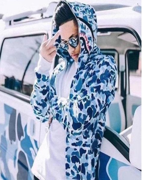 

camo men women hoodies lovers sportwear coat jogger tracksuit zipper fleece sweatshirt hip hop mouth print hoodie99181749695655, Black