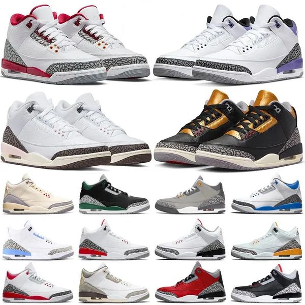 

jumpman basketball shoes mens trainers outdoor sports sneakers 3 fire red pine green racer blue cool grey unc court purple laser orange card