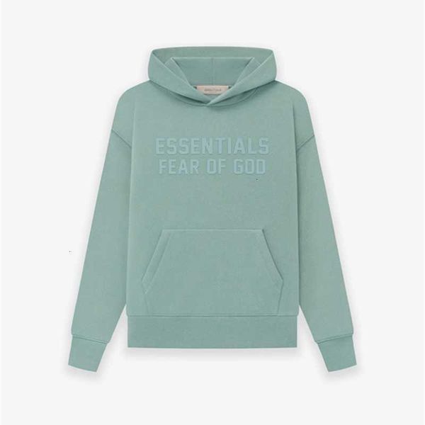 

high version esential suede beautiful velvet letter hoodie, Black