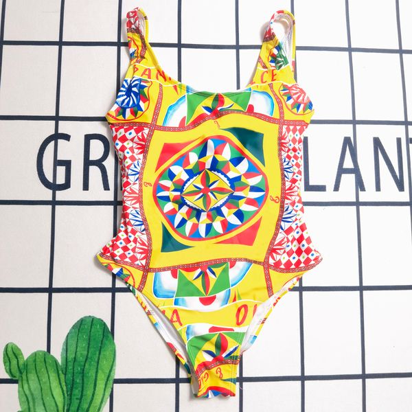 

swim wear fashion brand yellow color flora print swimsuit for women size s-xl one piece beach swimwear ladies outdoor swimming clothing body