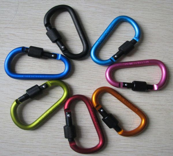 

new outdoor safety buckle aluminum alloy dshape climbing button carabiner snap clip hook keychain keyring carabiners camping hiki8429885