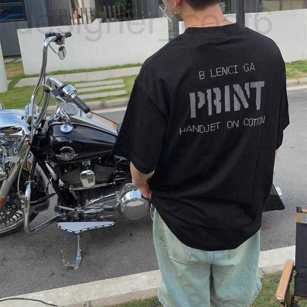 

women's t-shirt designer the correct version of the 2023 minimalist letter printing screen red matching men's and women's loo, White