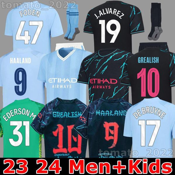 

fans player version haaland soccer jerseys 22 23 24 de bruyne mans cities grealish kovacic foden ferran 2023 2024 football shirt, Black;yellow