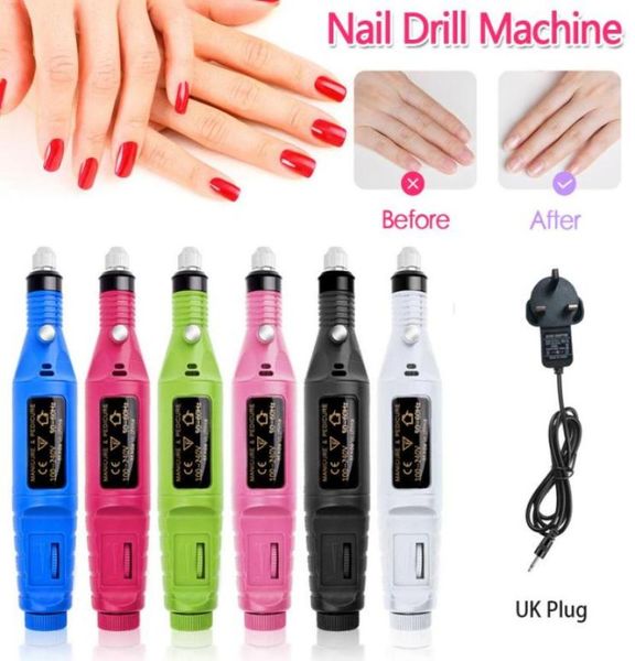 

new electric nail drill machine polish grinding nail art manicure tool exfoliating professional art tools eu uk us plug4646712, Silver