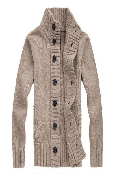 

men039s knit cardigan sweater thick sweater coat korean slim line casual jacket1382725, Black