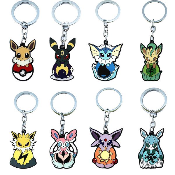 

anime girl yellow elf friends duck ghost drip oil metal ball bell keychain key ring accesssory