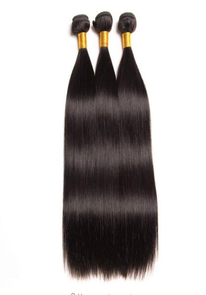 

whole grade 10a brazilian virgin hair extension straight human hair 100 unprocessed 3 bundles hair weave 95295459899282, Black