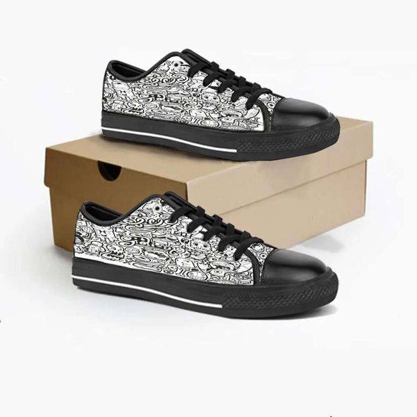 

custom shoes men women diy low canvas skateboard sneakers triple black customization uv printing sports sneakers kaola 157-35226 ization