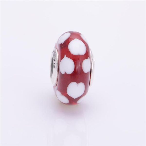 

red and white murano hearts s925 silver fits style bracelets 790948 h85391216, Black