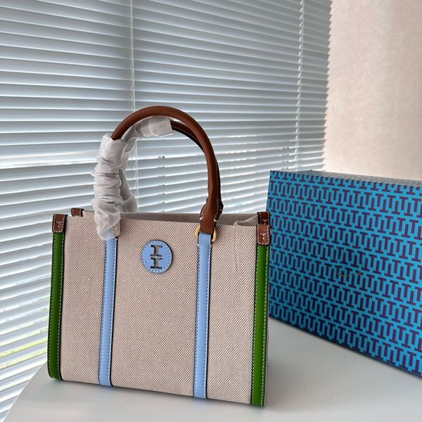 

tory tote handbag bag designer bag luxury shoulder bags women crossbody bag canvas glitter strap purse bag new multicolor handbags burch