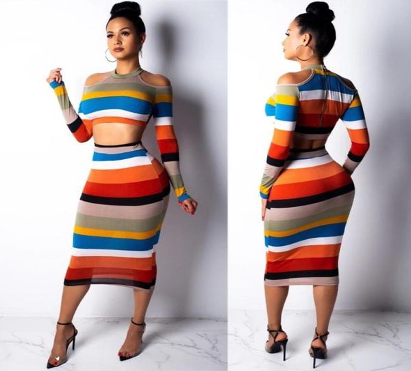 

two piece set pencil dress women crop off shoulder slim bodycon nigthclub long sleeve 2 outfits3914792, White