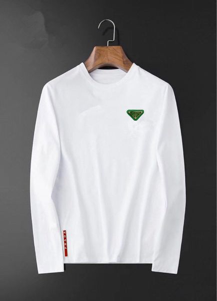 

2023 autumn winter geometric letter print catoon men's casual polos lapel long-sleeve breathable fashion men's tees fbl033, White;black