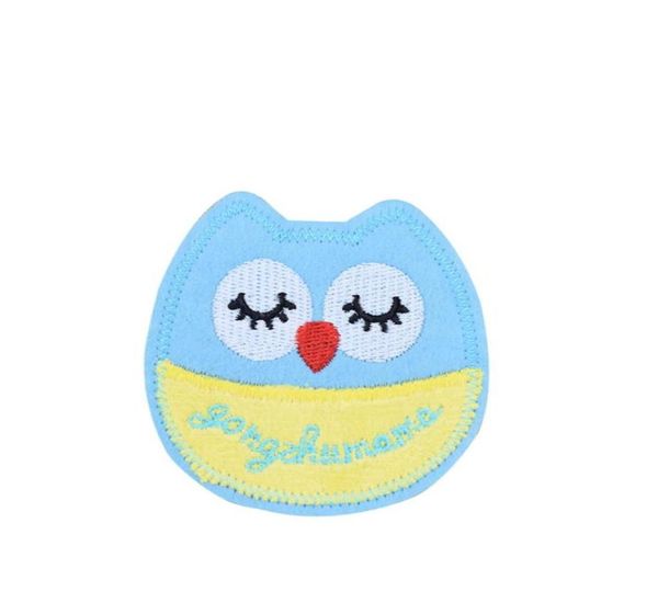 

10pcs cute owl cartoon patches for clothing bags iron on transfer applique patch for jeans sew on embroidery patch diy41335759171115, Black