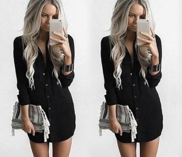

women casual loose blouse shirts spring autumn summer single breasted tshirts female long length cap sleeve solid clothing9742138, White