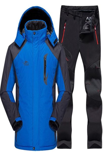 

ski suit men waterproof thermal snowboard fleece jacket pants male mountain skiing and snowboarding winter snow clothes set c181127401040