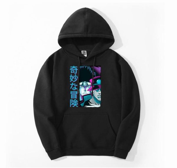 

kujo jotaro men jojo hoodies sweatshirt fleece autumn winter japan anime star platinum streetwear jojos bizarre adventure hoodie c5801719, Black