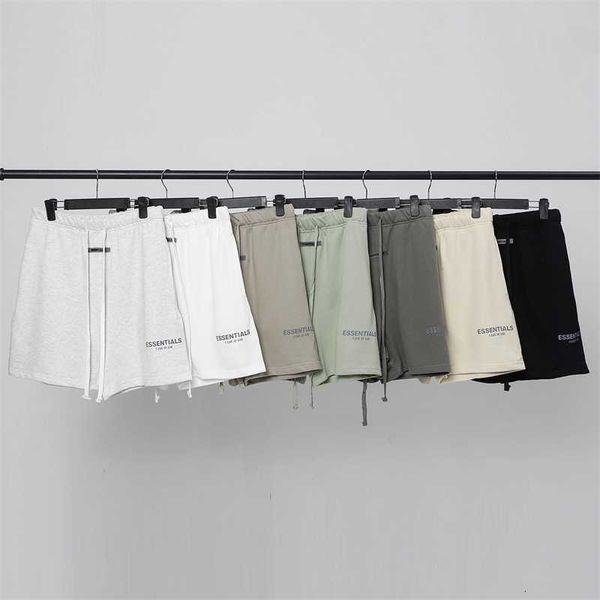 

feel of god esential terry sports casual shorts high street fashion brand men's and women's, White;black