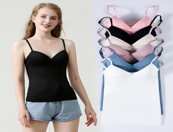 

camisoles tanks women039s bucket summer modal one piece rimless bra sling vest7819312, Black;white