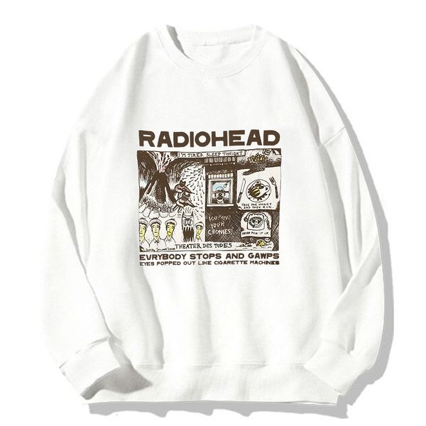 

men's hoodies sweatshirts radiohead ok computer hoodie rock band music funny graphic casual printed quality brand pullovers oneck 23080, Black