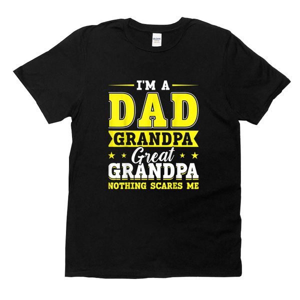 

men's tshirts mens i'm a proud dad great grandpa nothing scares me quotes t shirt black tee cotton casual tshirt broadcloth cloth, White;black