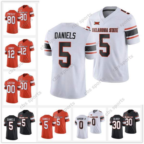 

5 kendal daniels 2023 oklahoma state cowboys football jersey brennan presley collin oliver gunnar gundy ollie gordon ii talyn shettron spenc, Black