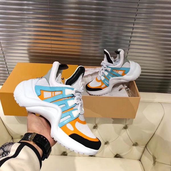 

luxury casual shoes designer triple white black sneakers leather trainer nylon printed platform men women 0807