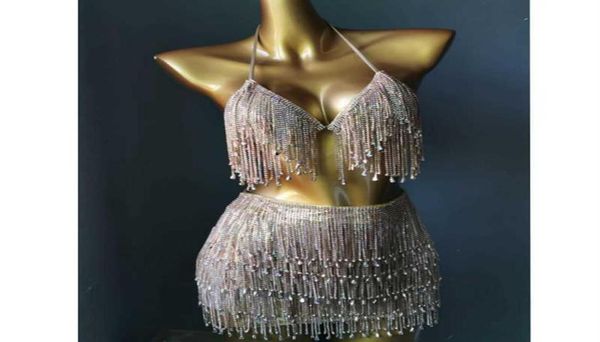 

2021 venus vacation diamond tassels skirt rhinestone bikini set women crystal skirt beachwear210f7603134