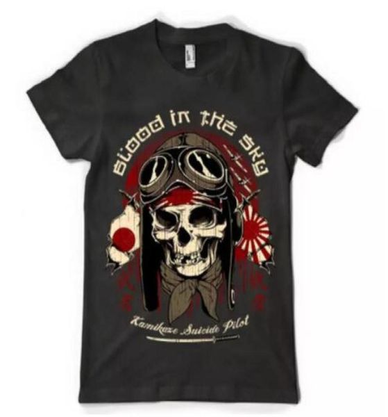 

men039s tshirts kamikaze pilot fighter skull sky aeroplane jet tee summer short sleeves hip hop t shirt9292069, White;black