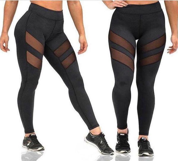 

fashion women casual leggings bodycon black hollow elastic slim fit perspective trouser tracksuit bottoms ps size1091774, Black;white
