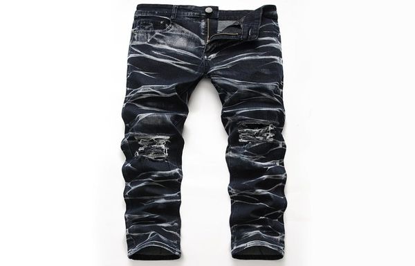 

men039s jeans classic direct stretch black business casual denim pants slim scratched long trousers gentleman cowboys8009014, Blue