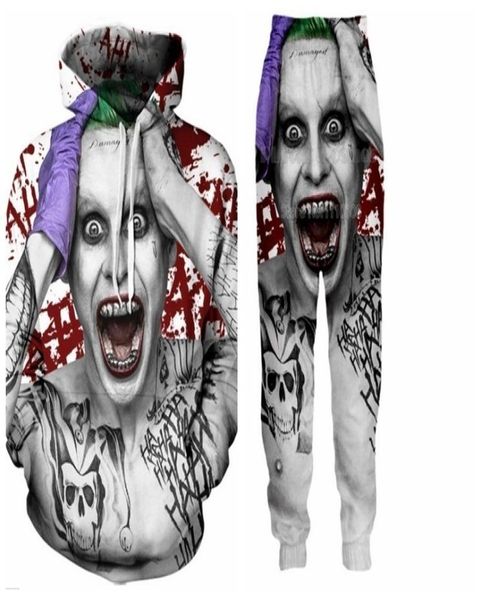 

new fashion menwomens suicide squad joker funny 3d print casual hoodiepants6566044, Black