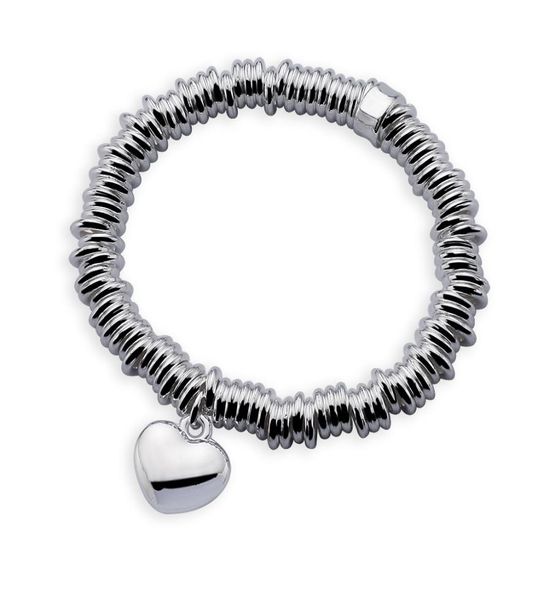 

with tracking number 925 silver bracelet dense ring with heart bracelet silver jewelry 10pcslot 18041103531, Black