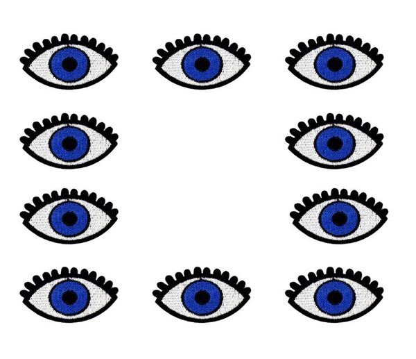 

10pcs demoniac eye embroidery patches for clothing bags iron on transfer applique patch for garment jeans diy sew on embroidery ba1524264, Black