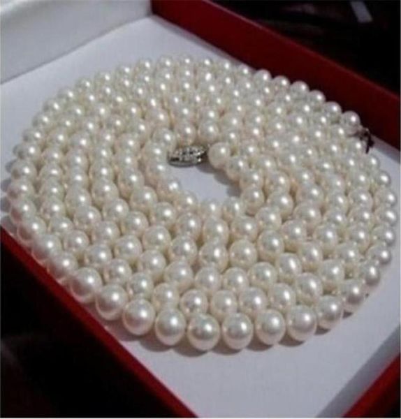 

25 long new 78mm white akoya cultured pearl necklace225d012803783, Silver