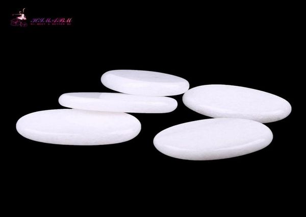 

himabm 5 pieces natural white jade stone basalt massager facial toe finger massage lava rock 4 3cm234g9630821