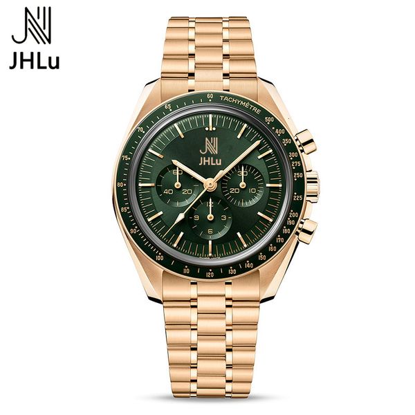 

wristwatches jhlu men watches luxury quartz watch for men sapphire bezel speed chronograph waterproof watch brand watch 230807, Slivery;brown
