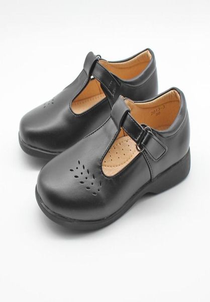

girls kids childrens black school pumps smart flat infant dress shoes mary jane t bar shoes7726178, Black;grey