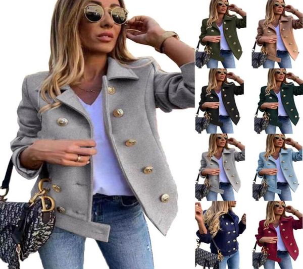 

suit collar woolen coat 2022 new autumn and winter slim longsleeved doublebreasted suit2649968, White;black