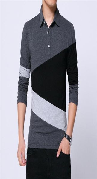 

2020 autumn tshirts men fashion long sleeve t shirt men cotton color patchwork tees oversized 5xl4812275, White;black