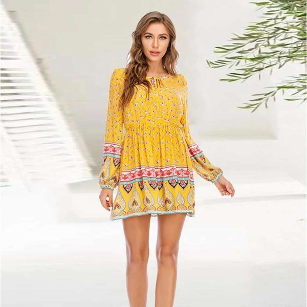 

selling long sleeve dress womens bohemian beach, Black;gray
