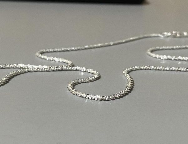 

slim s925 silver sparkling glitter clavicle chain necklace chain female chain necklace for women girl italy jewelry 45cm5889675